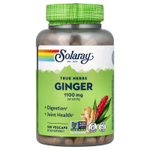 Solaray, True Herbs, имбирь, 180 растительных капсул (550 мг в 1 капсуле)