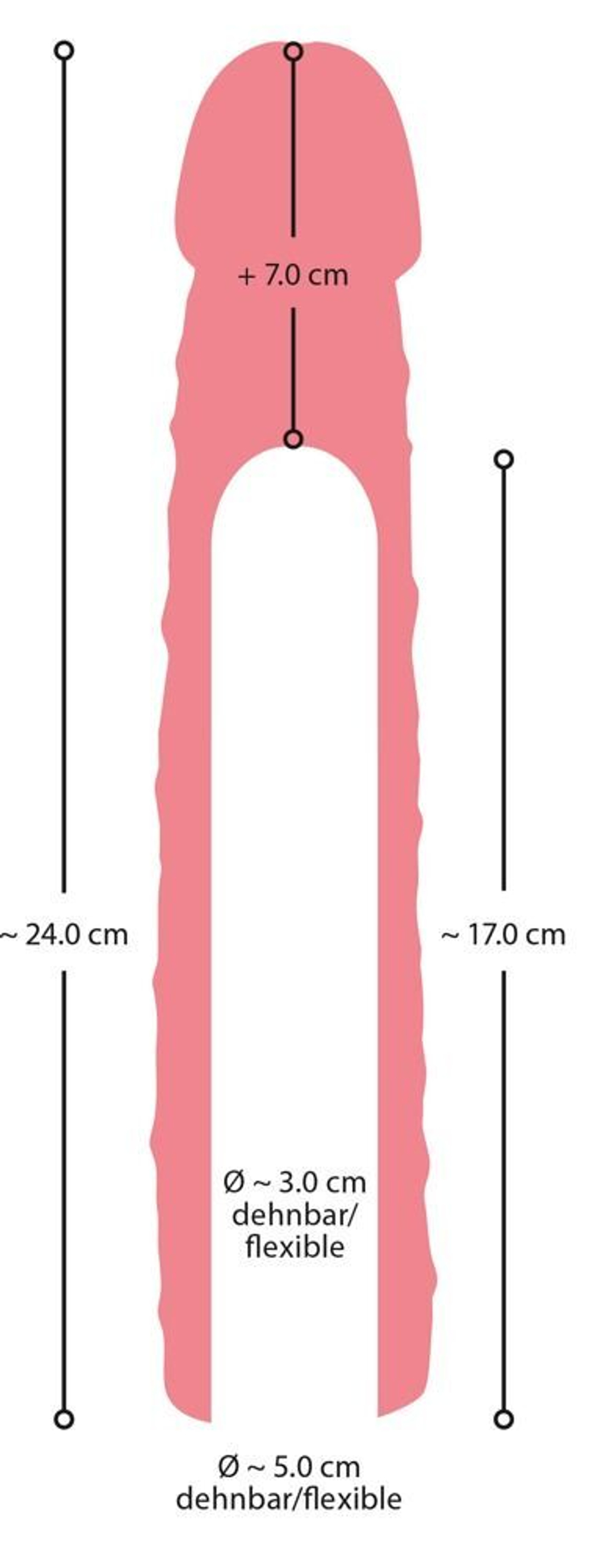 Телесная насадка-удлинитель Extension Sleeve - 25 см. (Цвет: телесный)