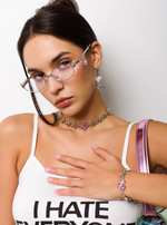 Моносерьга "White soul bitch" Silver