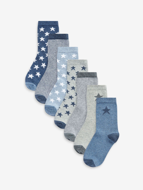 Носки хлопковые для мальчика Next 259-751, 7 шт., Синий, Серый