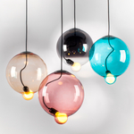 805305 Люстра COLORE 1х8W (led) E27 АЛЮМИНИЙ/ГОЛУБОЙ