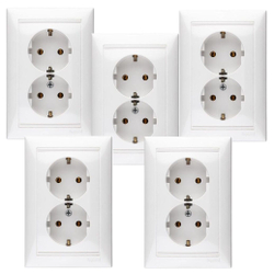 4370/4400 Розетка 2 поста с заземлением 5 шт белая
