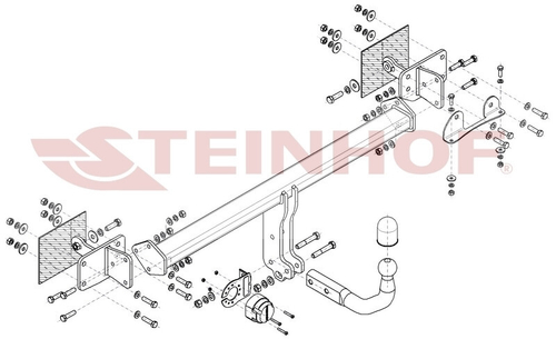 Фаркоп на Mercedes E-Class C238 купе (только AMG) 2017-, Mercedes E-Class A238 кабриолет (только AMG) 2016- (паспорт и сертификат в комплекте)(без электрики) Steinhof.M-173