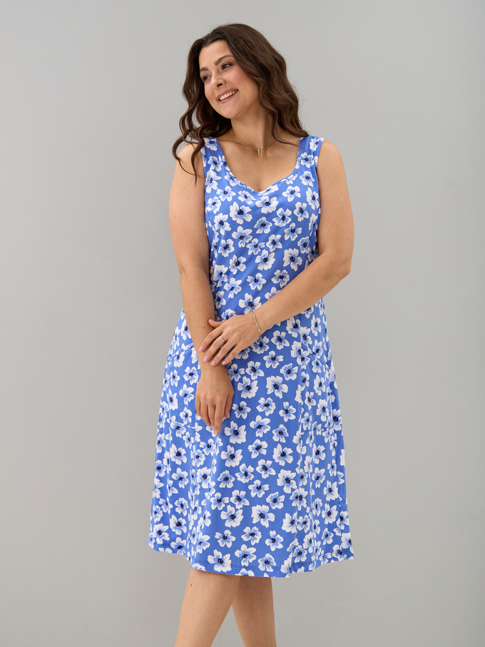 Платье П-012/голубой-мак