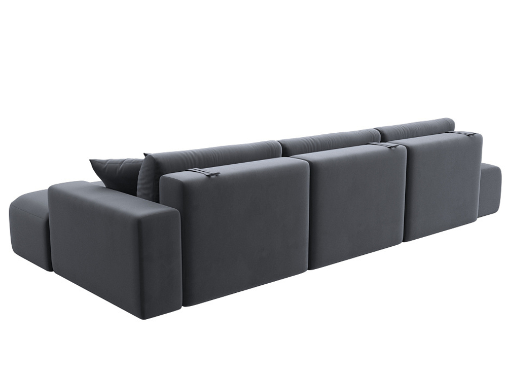 Диван угловой Лига-036 НПБ Модерн Лонг правый угол ВЕЛЮР Серый