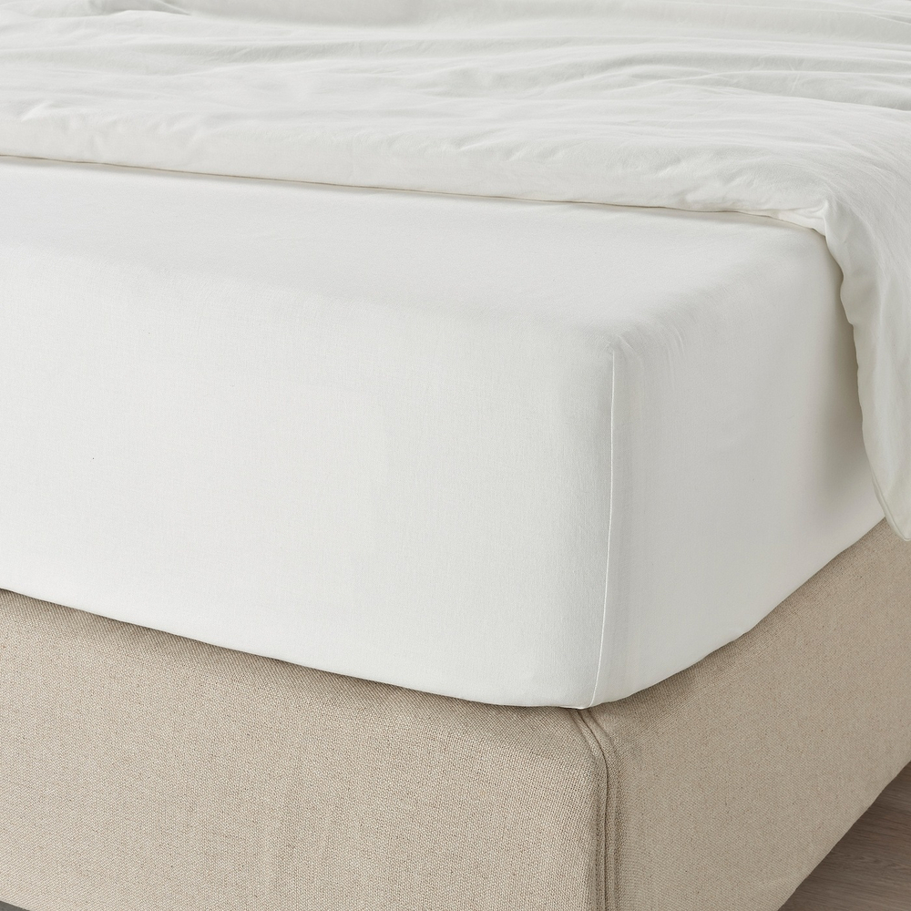 IKEA FÄRGMÅRA  (ИКЕА ФÄРГМÅРА)  -  Простыня на резинке, белая, 90x200 см