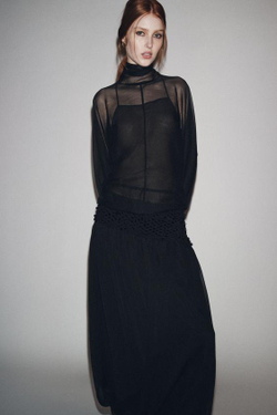 ZARA ЮБКА С ПАЙЕТКАМИ — ZW COLLECTION, ЧЕРНЫЙ