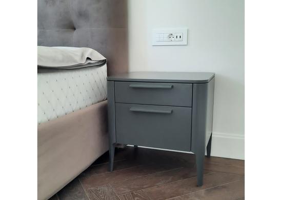 Тумба прикроватная Type 2 ящика ширина 50 см (темно-серый)