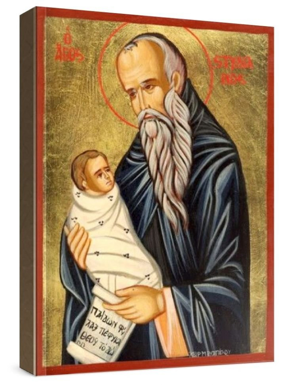 Стилиан Пафлагонский (рукописная икона)