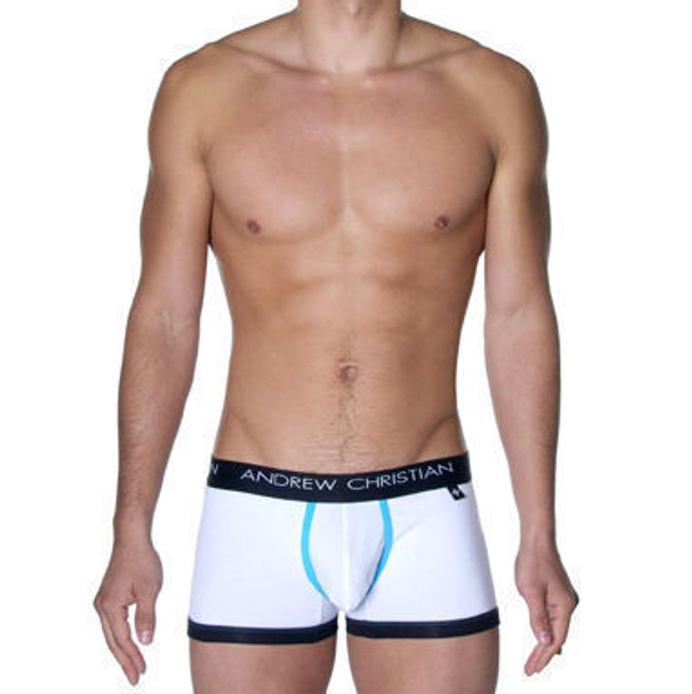 Мужские трусы боксеры белые Andrew Christian Flashlift  Boxer Pro White  AC41