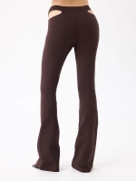 BROWN CUTOUT TROUSERS
