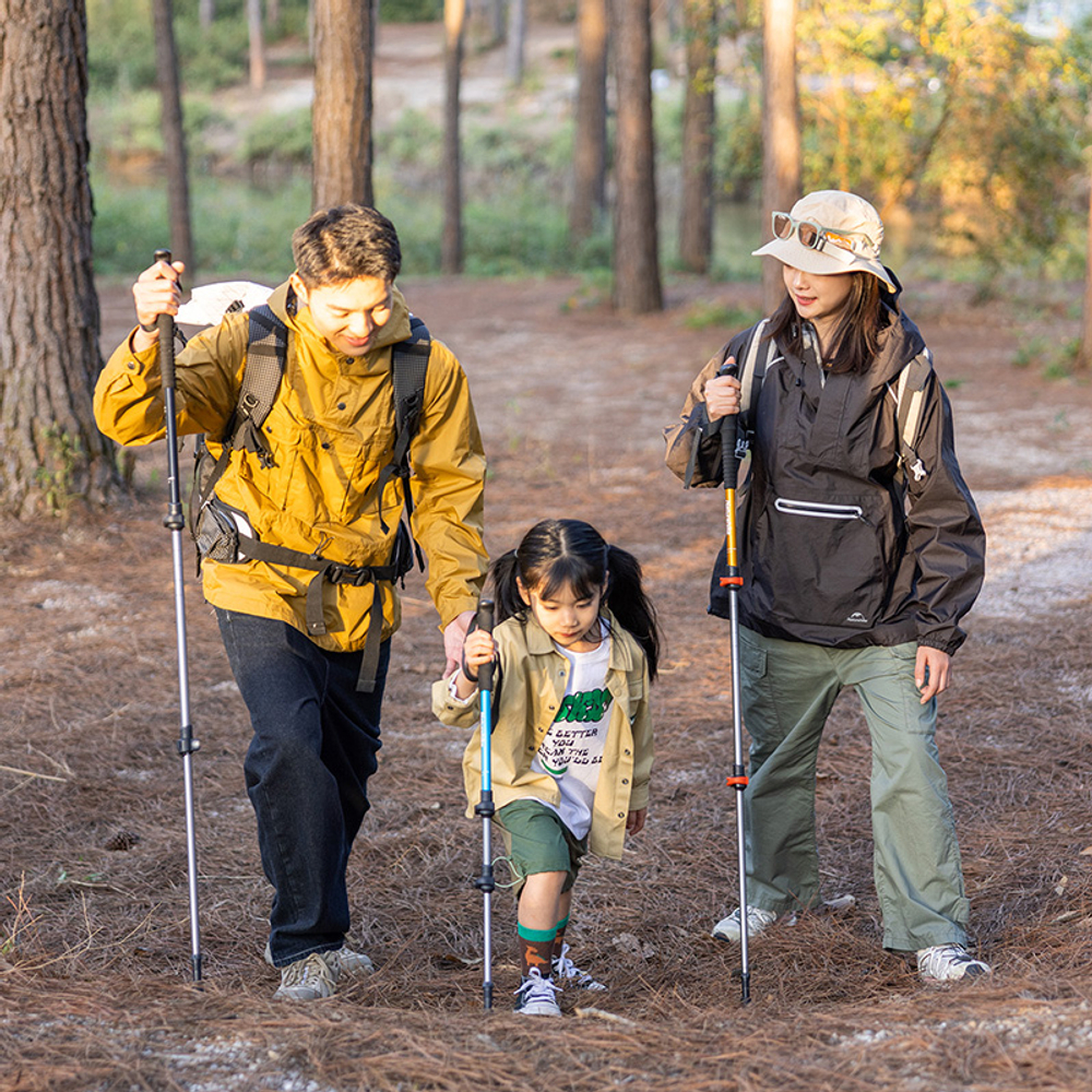 Трекинговая палка Naturehike Qing xue base из трех секций, 62-135 см, алюминиевый сплав, черный (NH1
