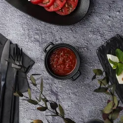 Соусник 125 мл 10,7*8,5 см h4 см овальный фарфор Smooth Black Raw Stellar P.L. Proff Cuisine [6]