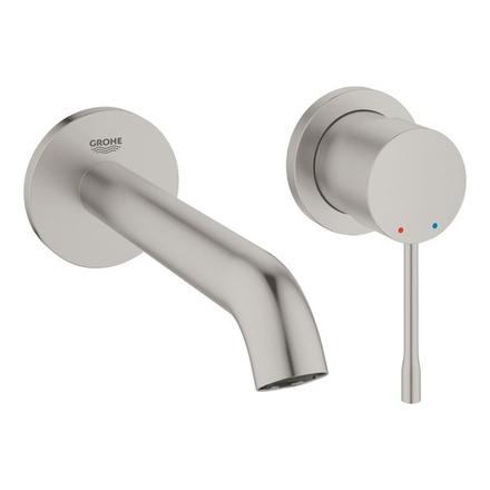 Внешняя панель смесителя GROHE Essence New для раковины, настенный монтаж, на два отверстия, суперсталь (19408DC1)