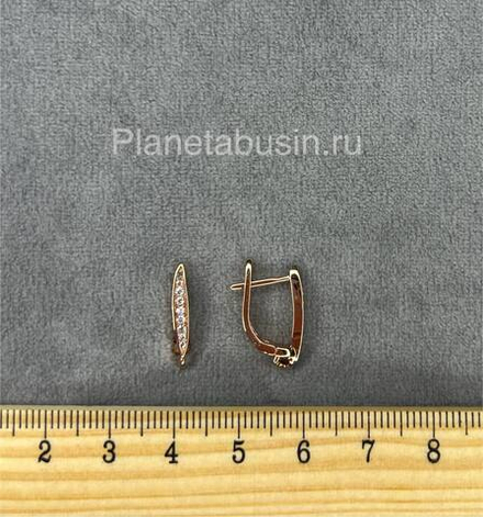 Швензы люкс (Корея) пара с микроцирконами 0546