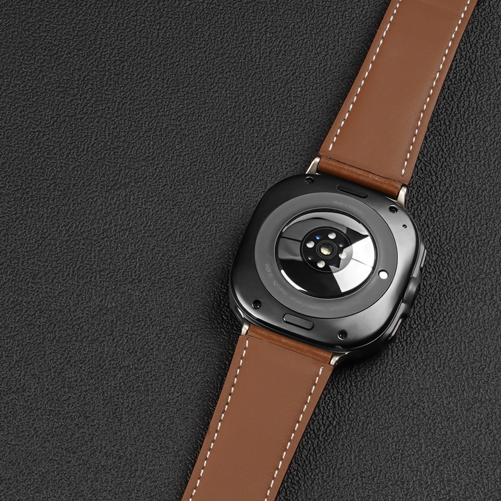 Ремешок из натуральной кожи коричневого цвета от Dux Ducis для смарт часов Samsung Watch Ultra 47MM, серия YA Series