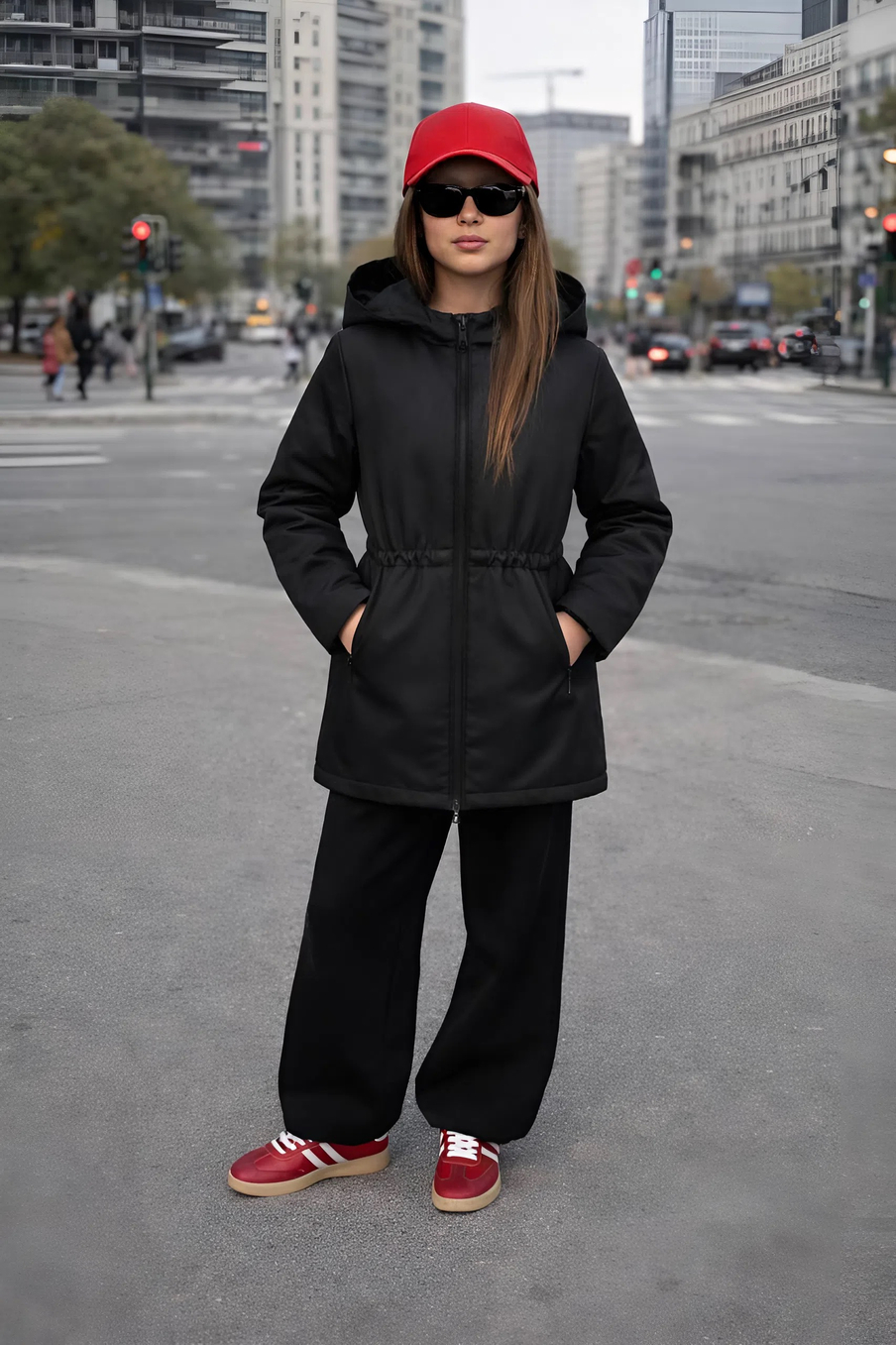 Пальто демисезонное для девочки "HN-9" черный