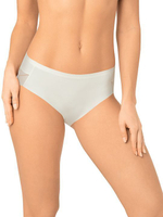 Высокие трусики-слипы с полупрозрачной задней частью в полоску (Размер: L) (Цвет: бежевый)