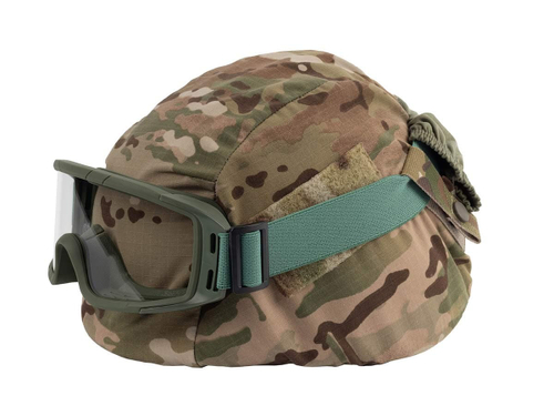 Маска стрелковая ShotTime Puma, защитная, зелёная, линза прозрачная