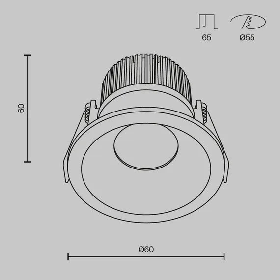 Встраиваемый светильник Зум / Zoom 6 Вт 4000 К 60° IP 65 Technical dl034-01-06w4k-b