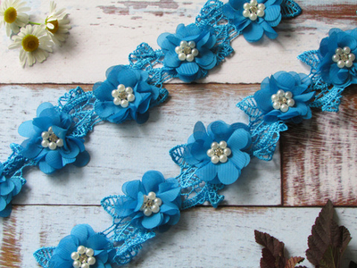 Кружево плетёное, ш. 6-6,5 см, бирюза