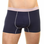 Мужские трусы-боксеры с контрастной окантовкой гульфика (Размер: 5X) (Цвет: синий)
