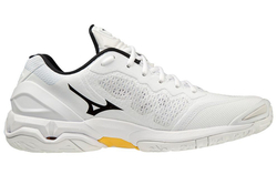 Мужские кроссовки для бадминтона/сквоша Mizuno Wave Stealth V - white/black/lemon chrome