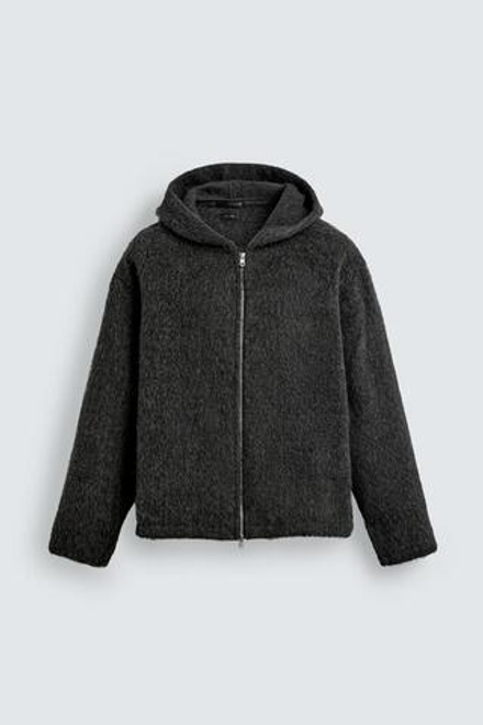 ZARA КУРТКА-РУБАШКА С КАПЮШОНОМ, СЕРЫЙ