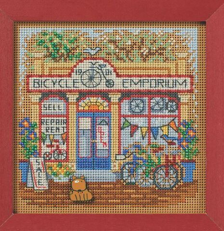 Набор для вышивания "Магазин велосипедов", 13 х 13 см (10005030/250824/5076867/1_США)