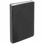 Тетрадь А5 (148x218 мм), BRAUBERG "Office PRO", гибкая, под кожу, гребень, 80 л., черная, 111046