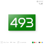 Номер на дверь 493, табличка на дверь для офиса, квартиры, кабинета, аудитории, склада, зеленая 120х70 мм, Айдентика Технолоджи