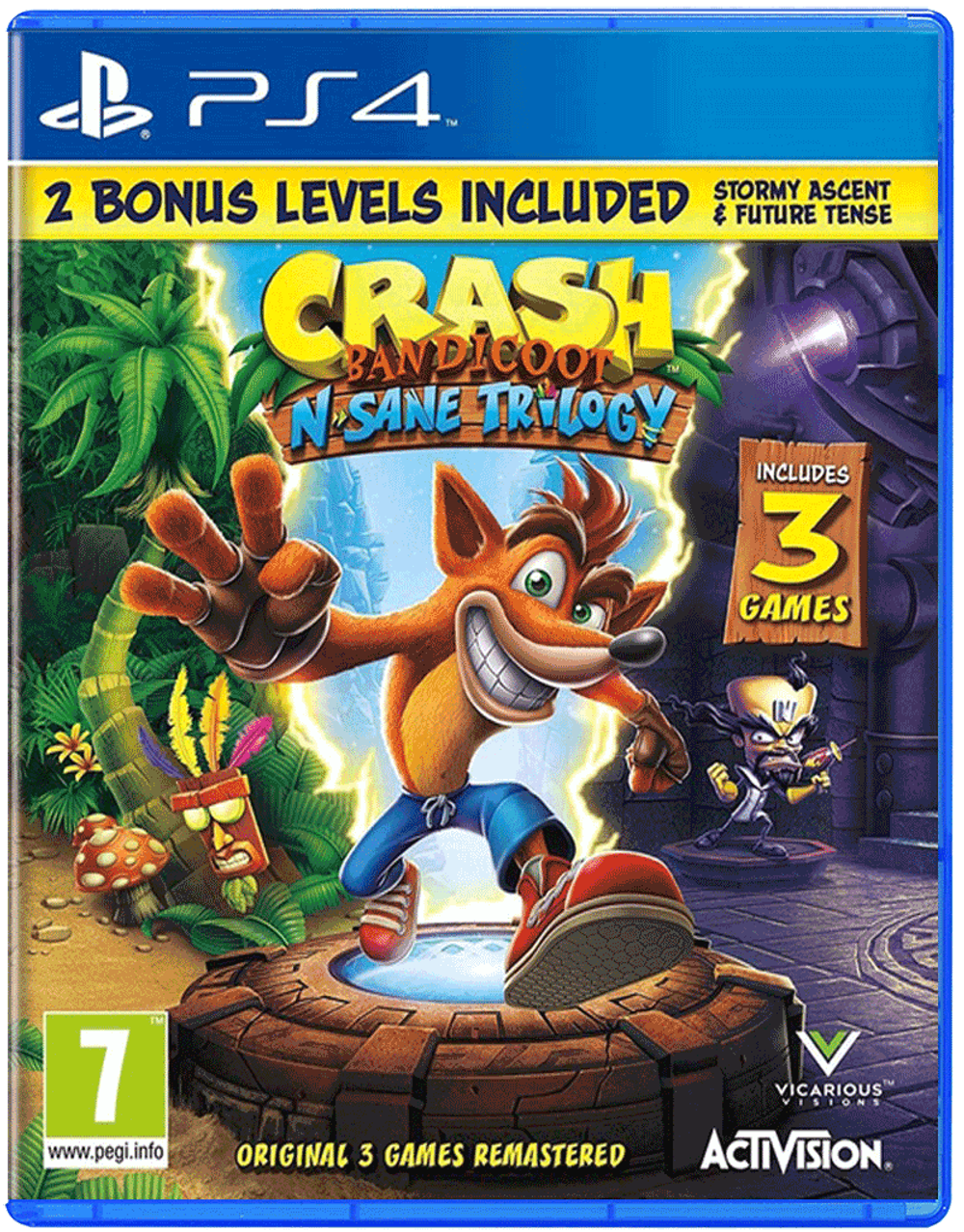 Игра Crash Bandicoot N.sane Trilogy + 2 Bonus Levels (Английская версия) для PlayStation 4