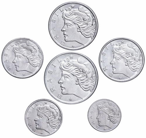 Набор из 6 монет. Бразилия. 1969-1978 гг. XF-UNC