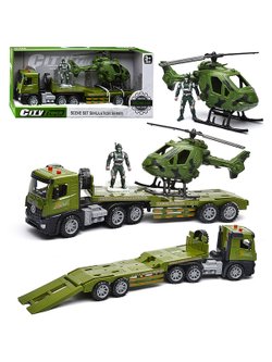Машинка Автовоз с военным вертолётом и солдатом (588B-19)