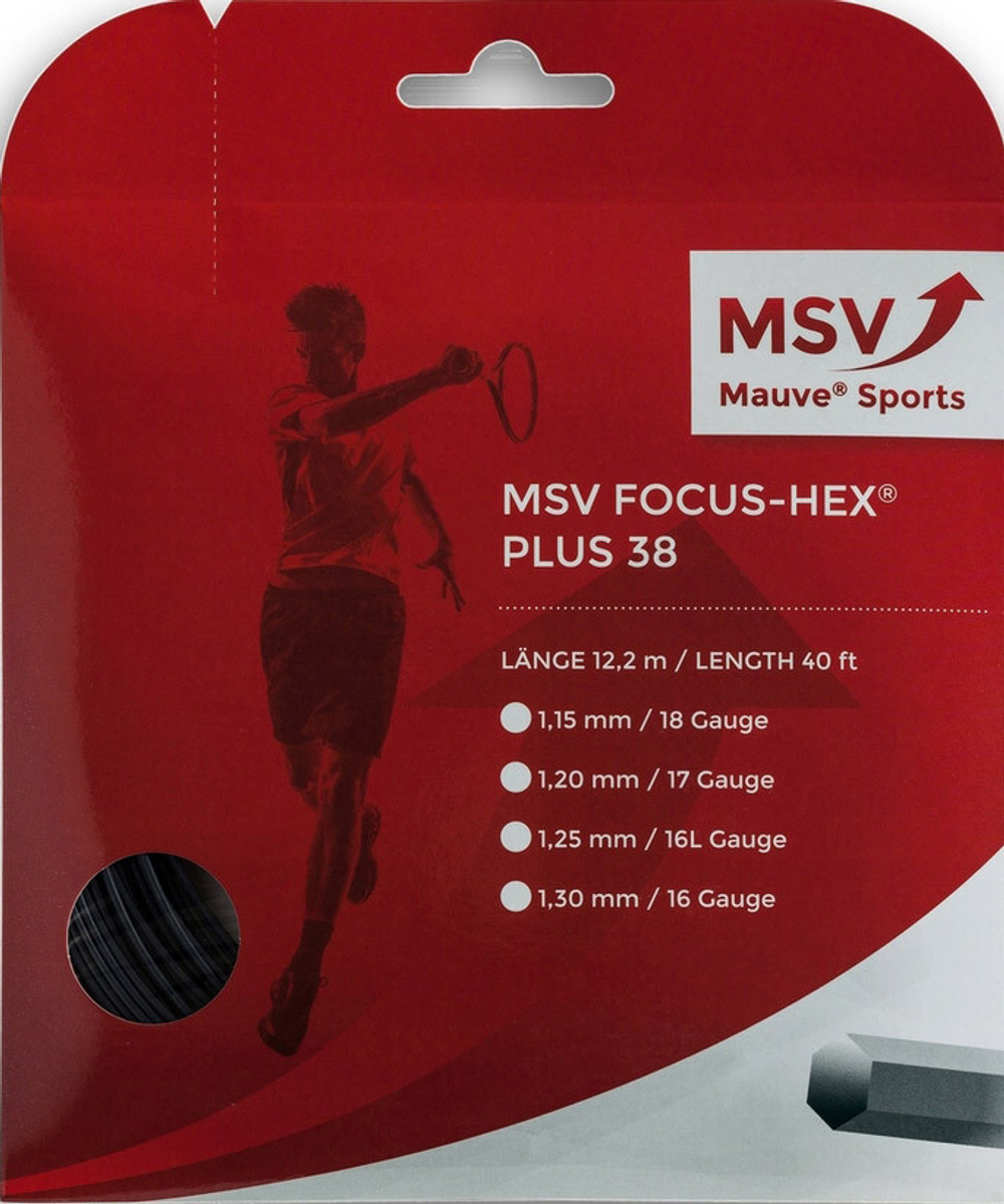 Теннисные струны MSV Focus Hex Plus 38 (12 m) - черный