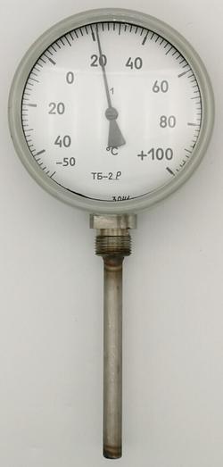 Термометр биметаллический ТБ-2Р (-50+100) 100 мм 1.5 G1/2 радиальный