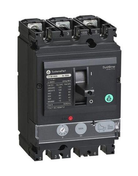 Выключатель автоматический SYSTEMEPACT CCB100 150кА 3P3D TMD80 рычаг SE SPC100L080L3DF