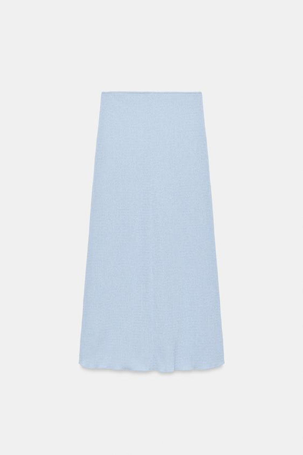 ZARA ЮБКА МИДИ С ТЕКСТУРОЙ, ГОЛУБОЙ