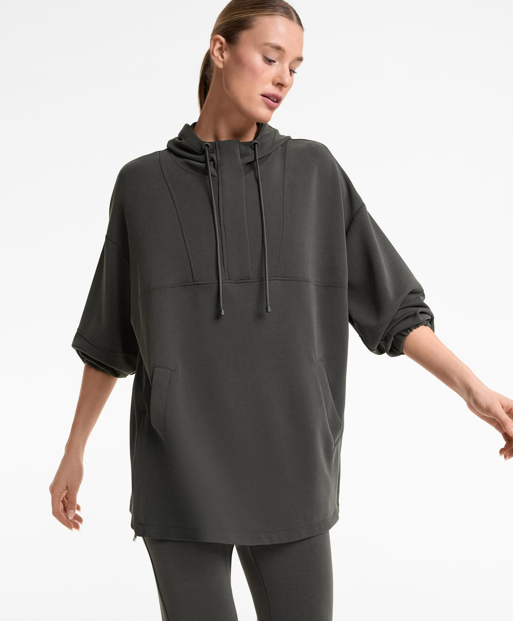 Oysho Толстовка оверсайз с модалом, темно-серый свинец