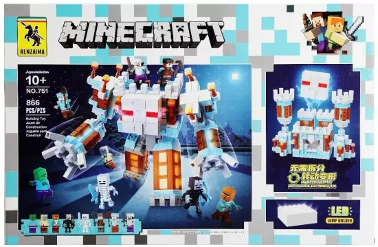 Конструктор Майнкрафт  "Замок снежного голема", 866 деталей