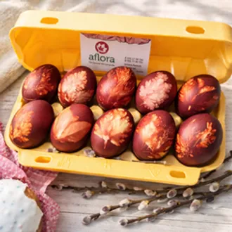 Яйца пасхальные крашеные с узором (в луковой шелухе) / 1 десяток