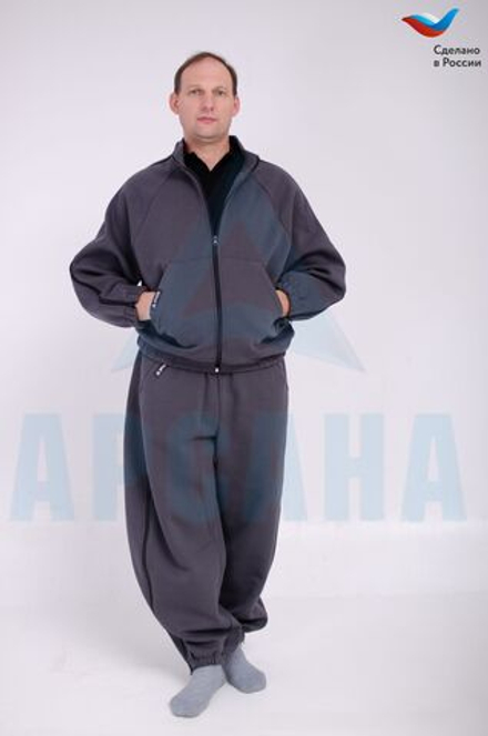 Толстовка ортопедическая межсезонная с молниями по верху рукавов. Размер XS-M (44-48). Цвет ТЕМНО-СЕРЫЙ. Ткань Трикотаж с начесом