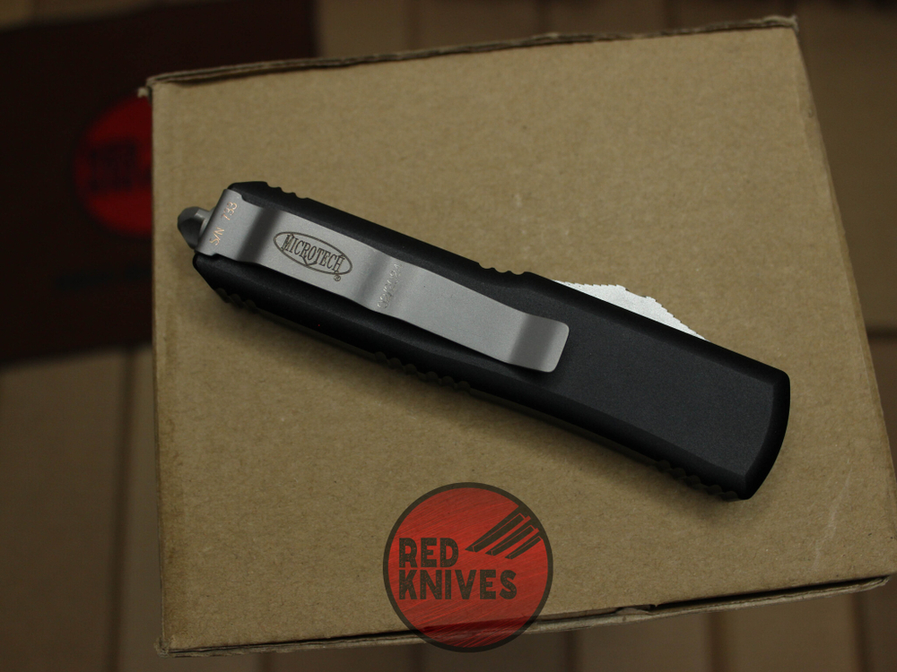 Нож Microtech UTX-85 A+++ Standard S/E - черная рукоять, стандартный апокалиптик клинок