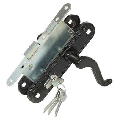 Замок врезной Зенит, ЗВ4-3.02, 00-00000480, ручка в комплект, цилиндровый, чер