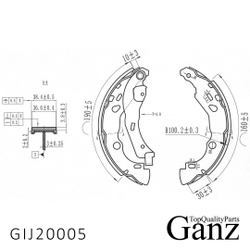 Колодки барабанные RENAULT / LADA Largus GANZ GIJ20005