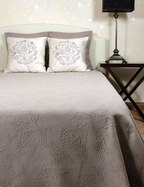 Покрывало 200x220 Luxberry Country с мережкой коричневое