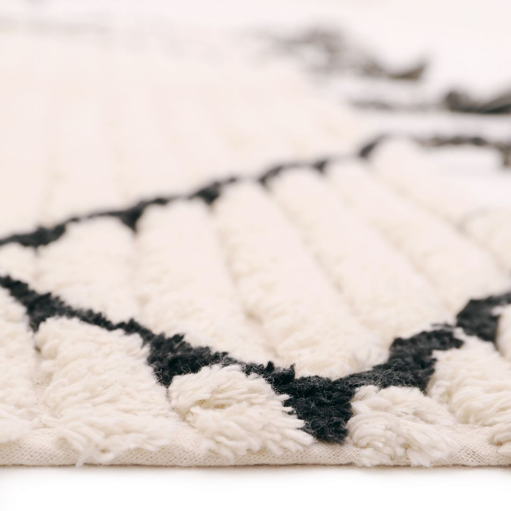 Стираемый коврик Nattiot Viktor Black M (135 Х 190 см), хлопок, бежевый