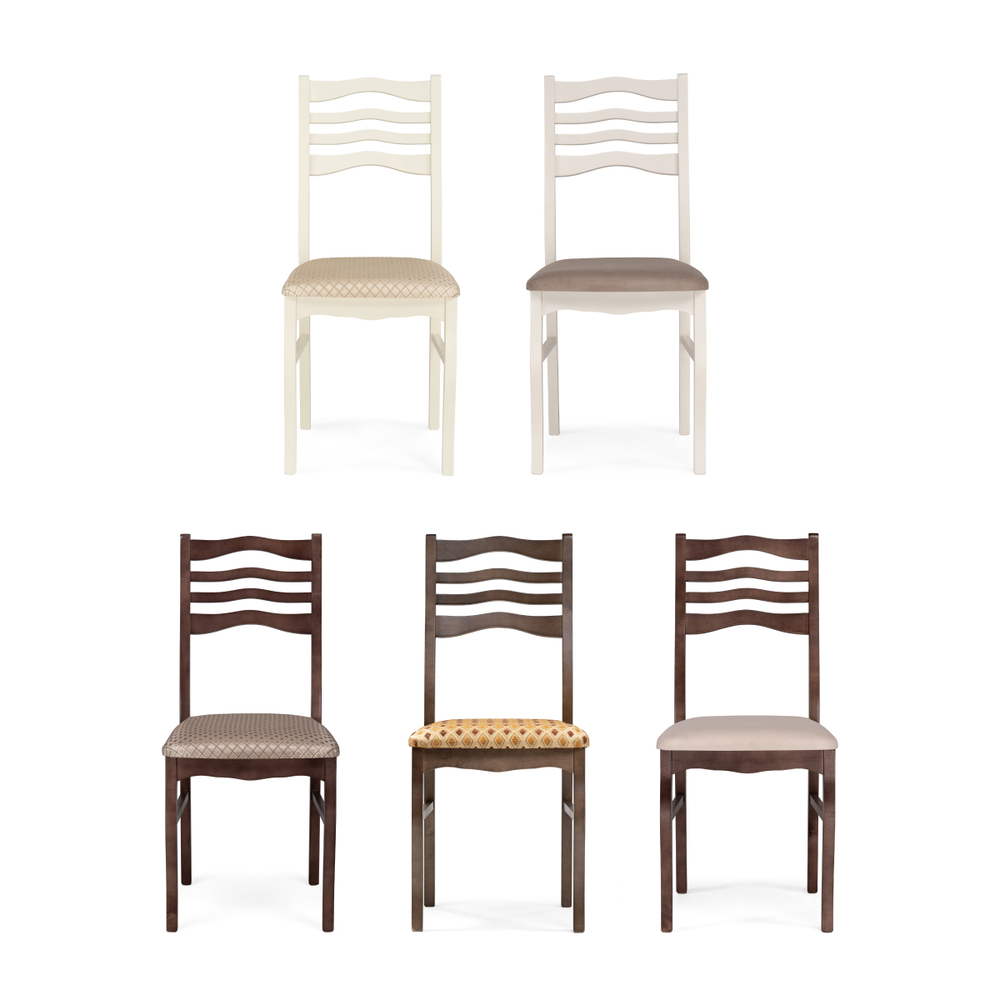 Стул деревянный Woodville Амадиу бежевый, ножки белые