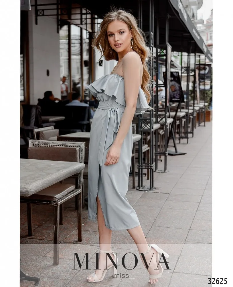 Платье 8608-светло-серый Minova