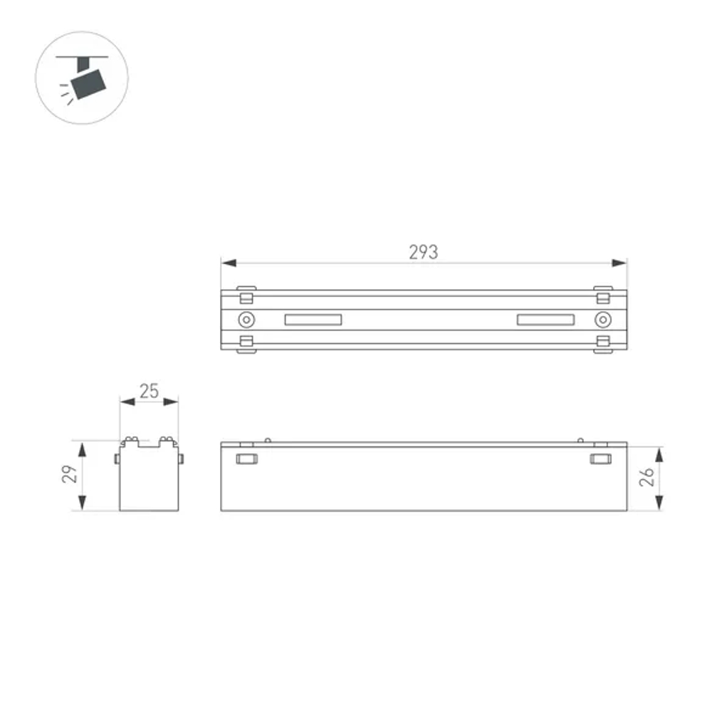 Светильник MAG-VIBE-FLAT-L293-12W Warm3000 (WH, 100 deg, 48V) (Arlight, IP20 Металл, 5 лет) 044433